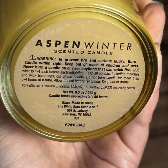 White Barn Bath and Body Works Aspen Winter  Single Wick Candle 9.5 oz NIB - Picture 4 of 5